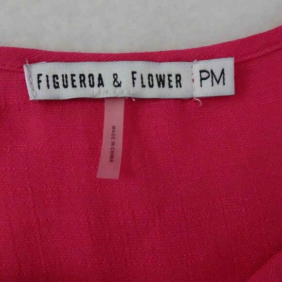 Figueroa & Flower Embroidered Tunic Top Women's Petite Size PM Pink Loose Fit - Picture 7 of 11